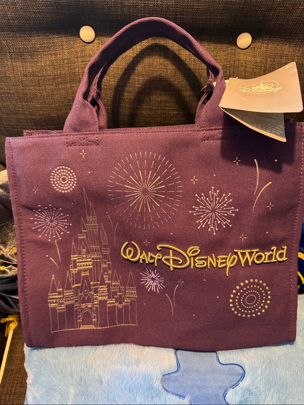 Disney Purple Tote with Gold Walt Disney World Accents